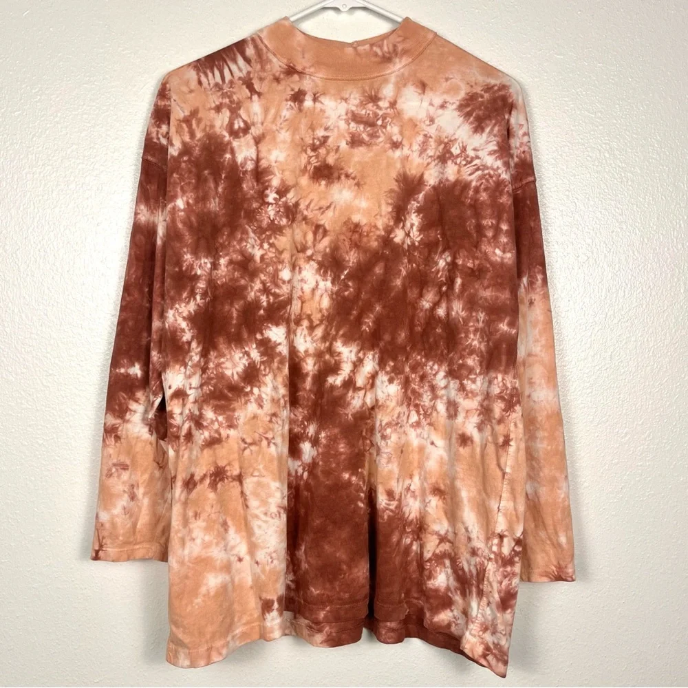 Free People We The Free Tie-Dye Long Sleeve Oversized T-Shirt Top XS